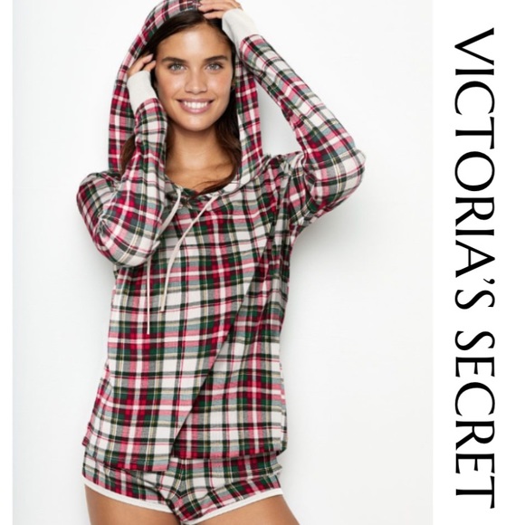 Other - Plaid Victoria’s Secret Hoodie Sweater Size L